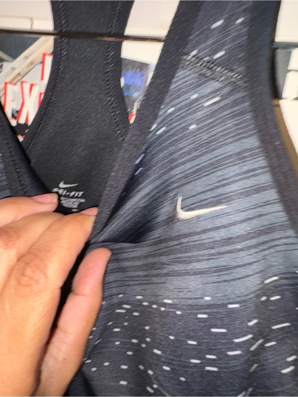 Nike Dri-FIT Dark Gray Patterned Racerback Tank - Picture 4 of 11